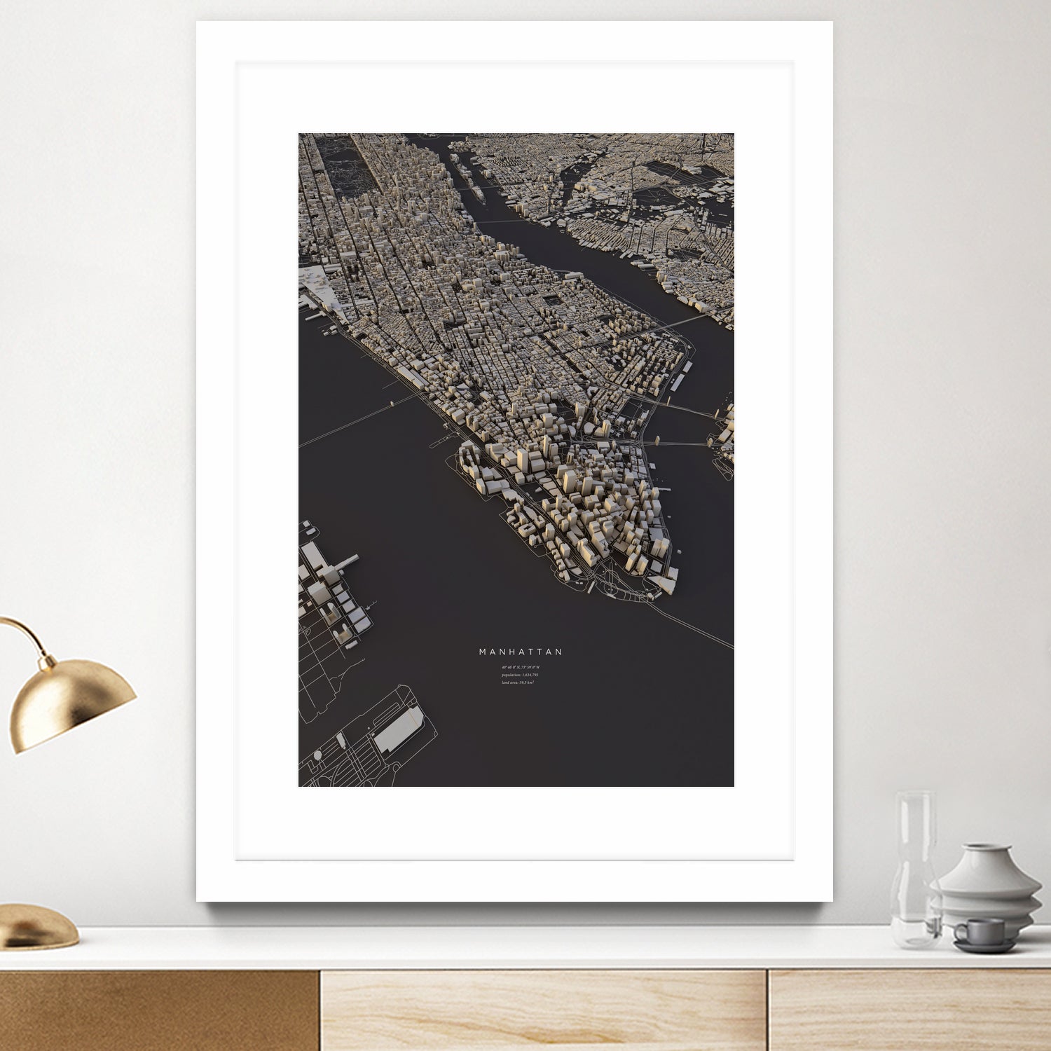 Manhattan City Map II by Luis Dilger on GIANT ART - 3d art