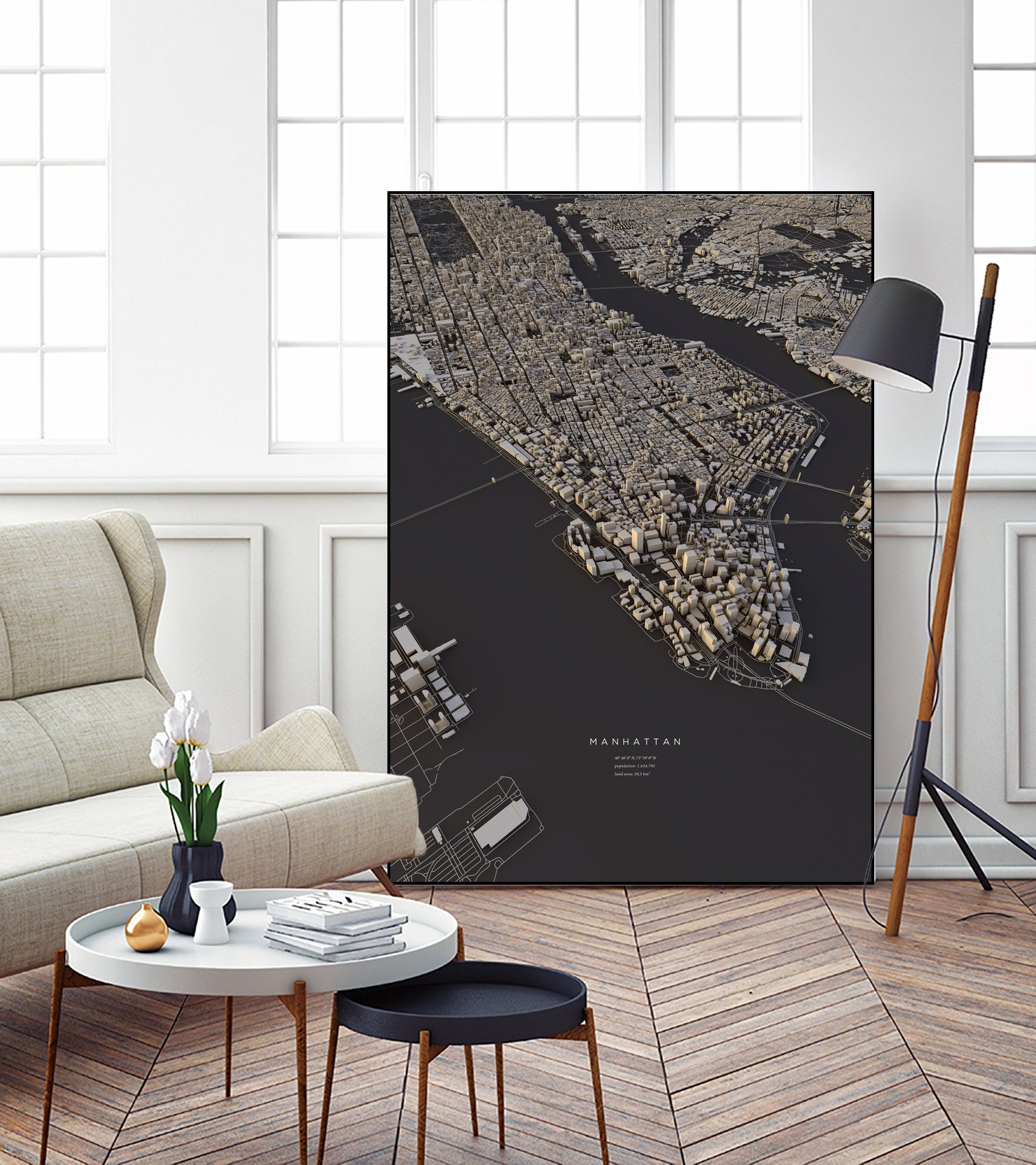 Manhattan City Map II by Luis Dilger on GIANT ART - 3d art