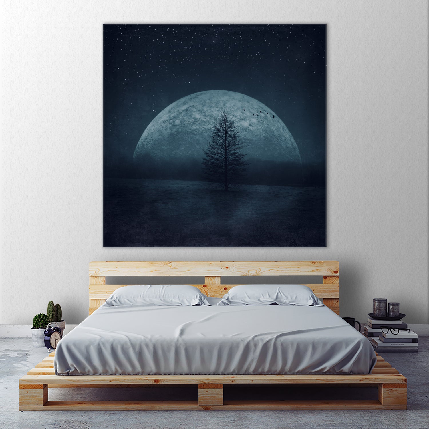 moon twilight by Dirk Wüstenhagen on GIANT ART - blue photo manipulation