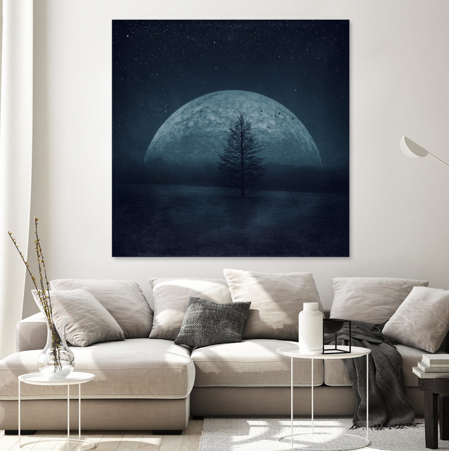 moon twilight by Dirk Wüstenhagen on GIANT ART - blue photo manipulation