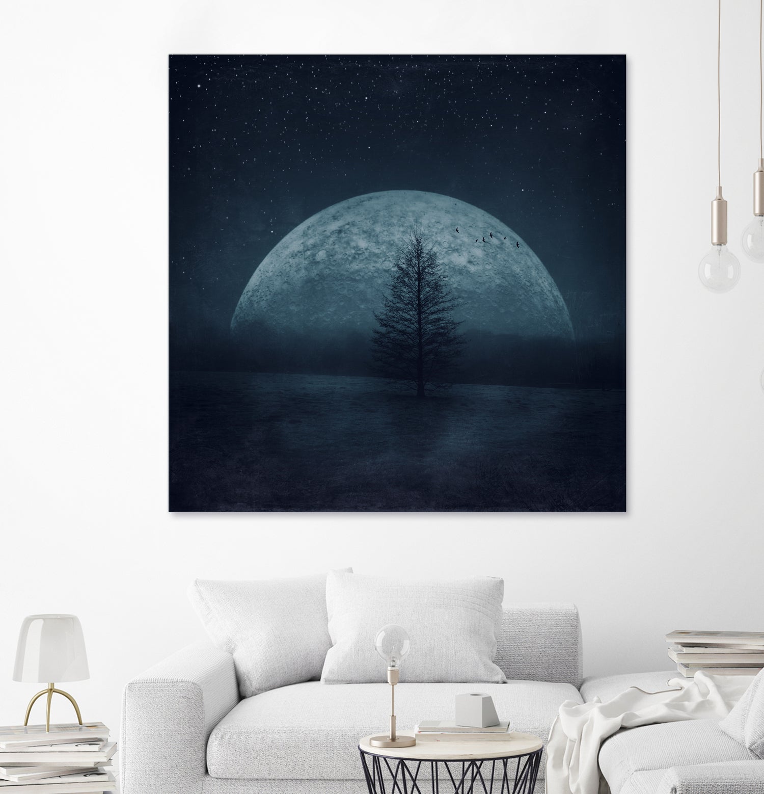 moon twilight by Dirk Wüstenhagen on GIANT ART - blue photo manipulation