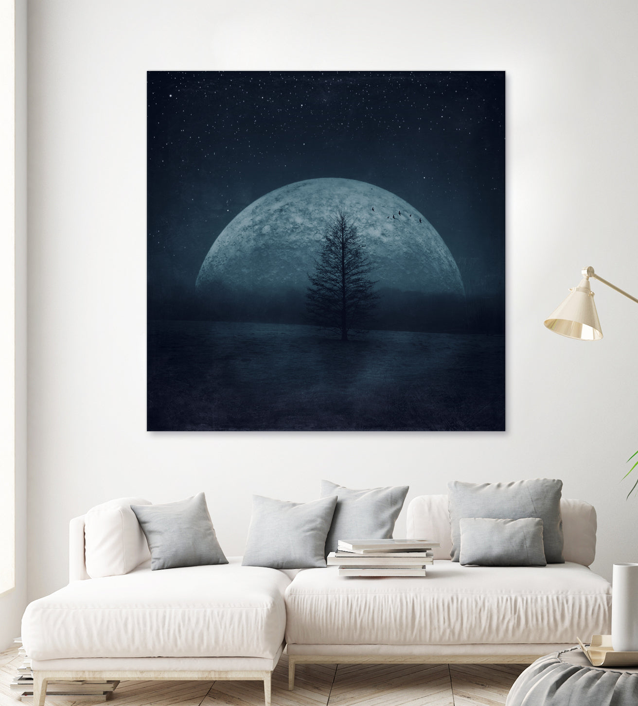 moon twilight by Dirk Wüstenhagen on GIANT ART - blue photo manipulation