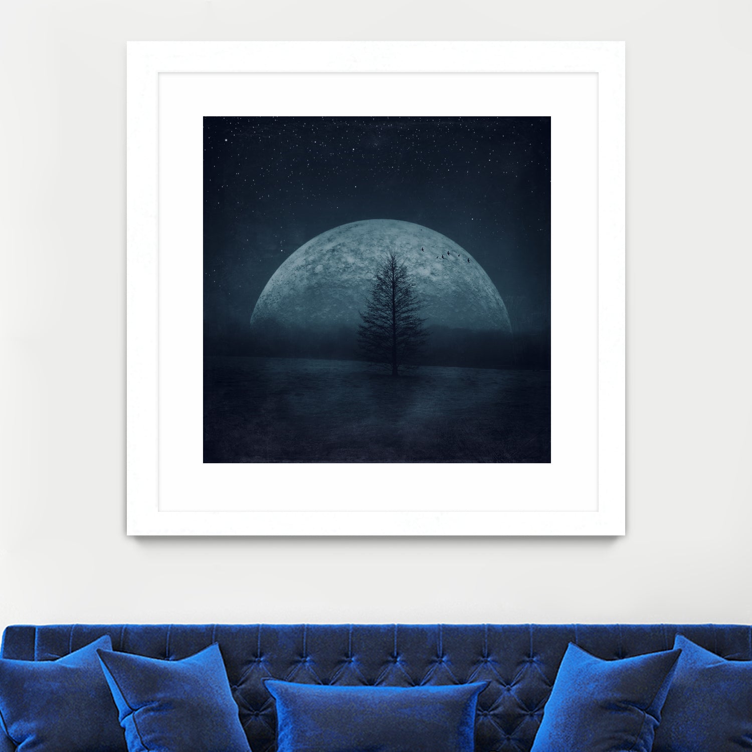 moon twilight by Dirk Wüstenhagen on GIANT ART - blue photo manipulation