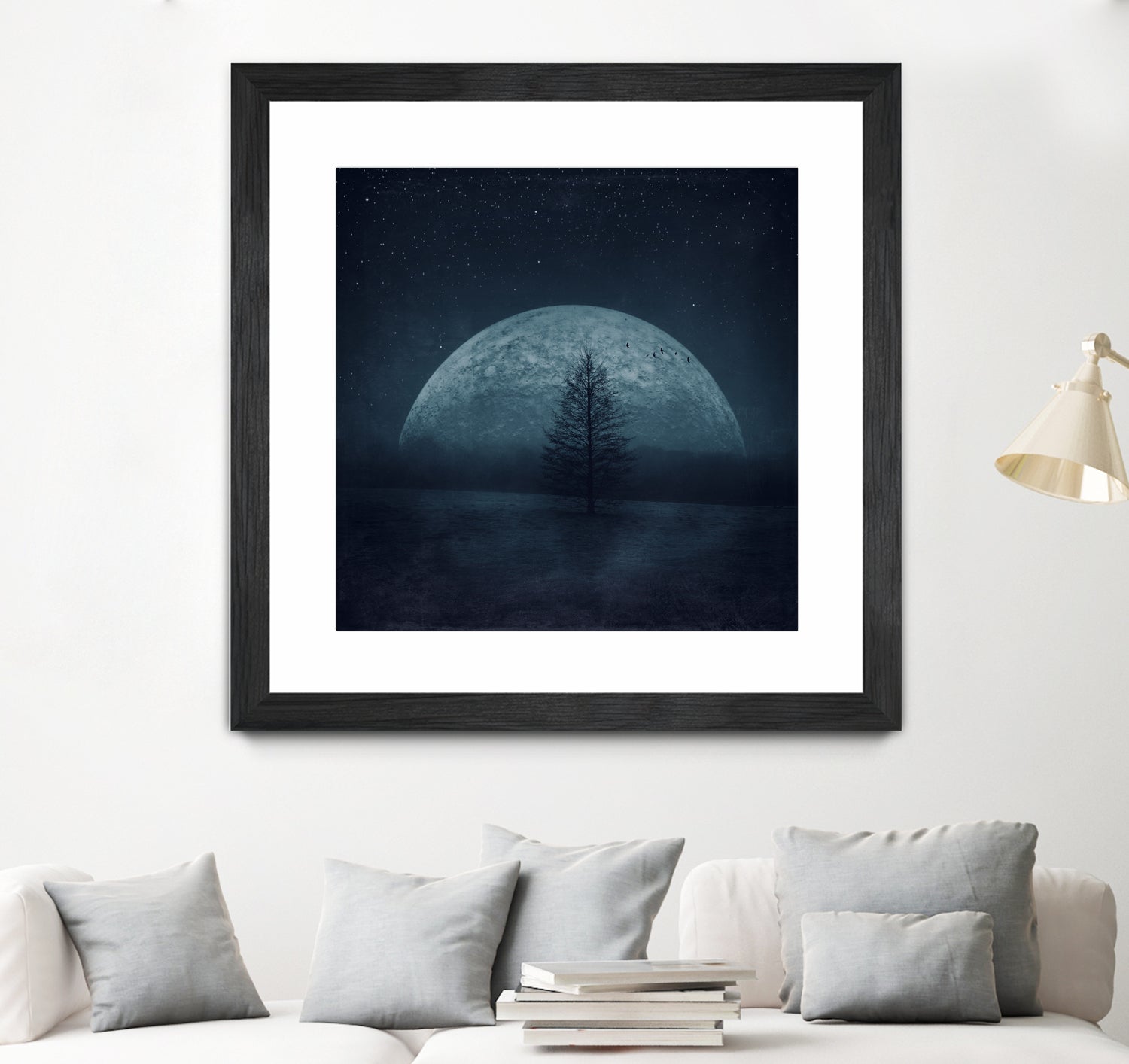 moon twilight by Dirk Wüstenhagen on GIANT ART - blue photo manipulation