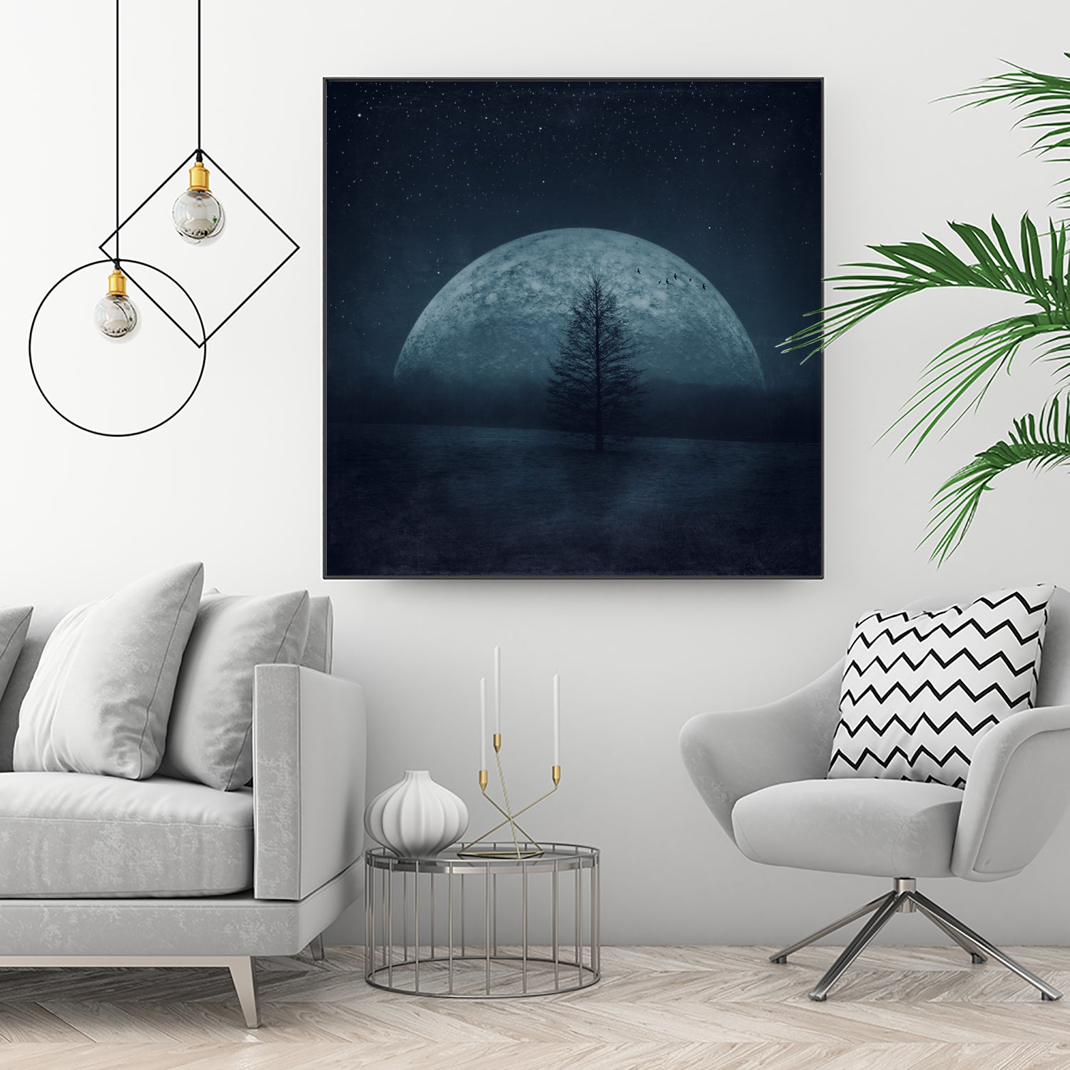 moon twilight by Dirk Wüstenhagen on GIANT ART - blue photo manipulation