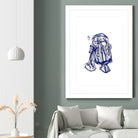 R2D2 by Octavian Mihai Mielu on GIANT ART - blue digital painting