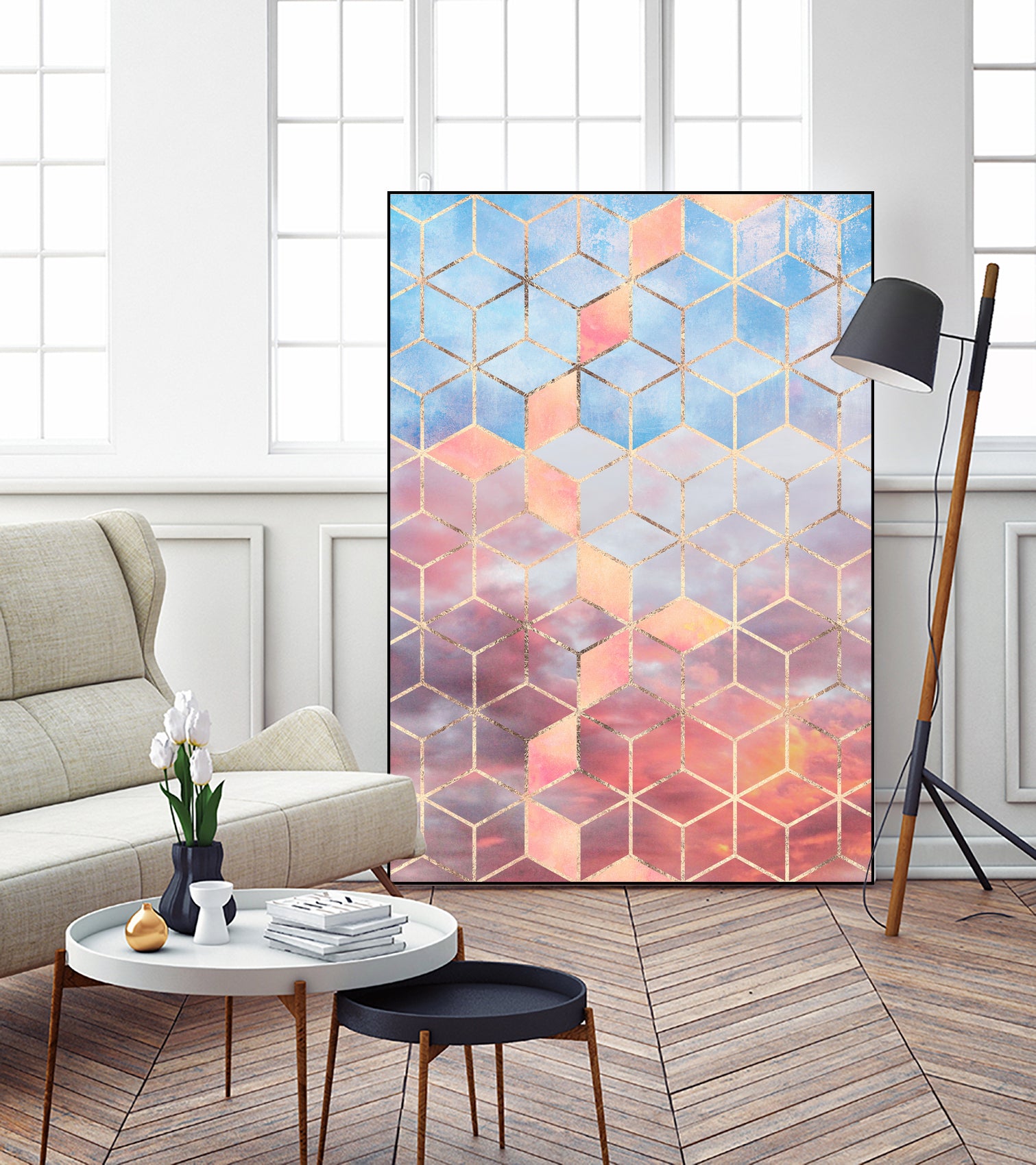 Magic Sky Cubes by Elisabeth Fredriksson on GIANT ART - yellow digital painting