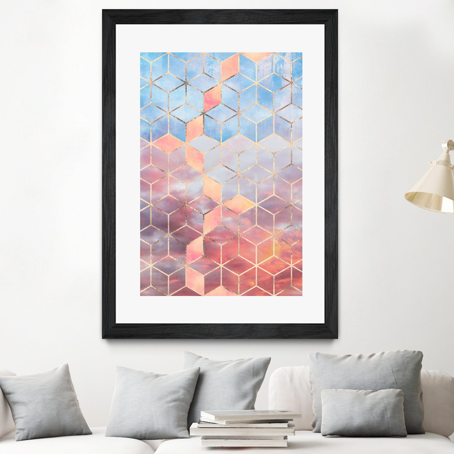 Magic Sky Cubes by Elisabeth Fredriksson on GIANT ART - yellow digital painting