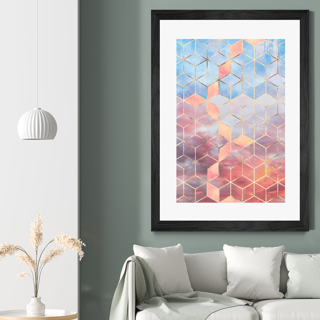 Magic Sky Cubes by Elisabeth Fredriksson on GIANT ART - yellow digital painting