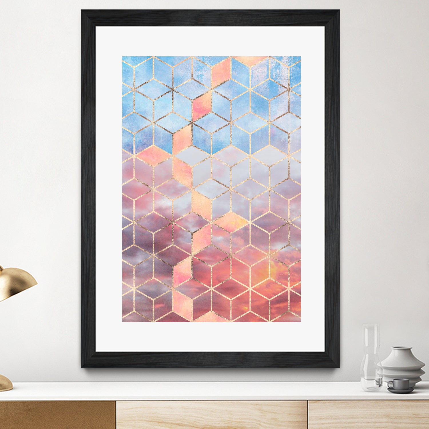 Magic Sky Cubes by Elisabeth Fredriksson on GIANT ART - yellow digital painting