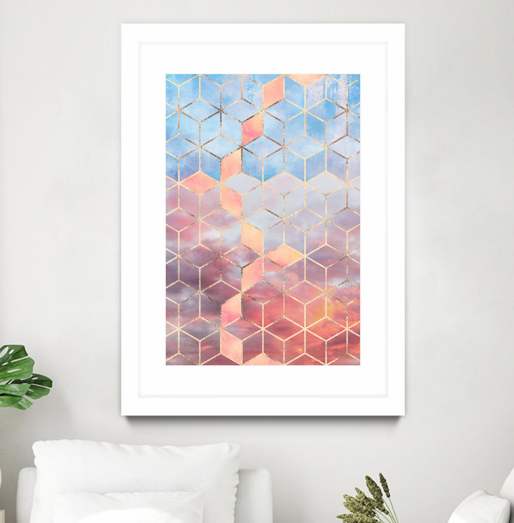 Magic Sky Cubes by Elisabeth Fredriksson on GIANT ART - yellow digital painting