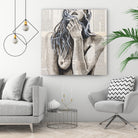 thinking of you by eugenia retana on GIANT ART - black mixed media