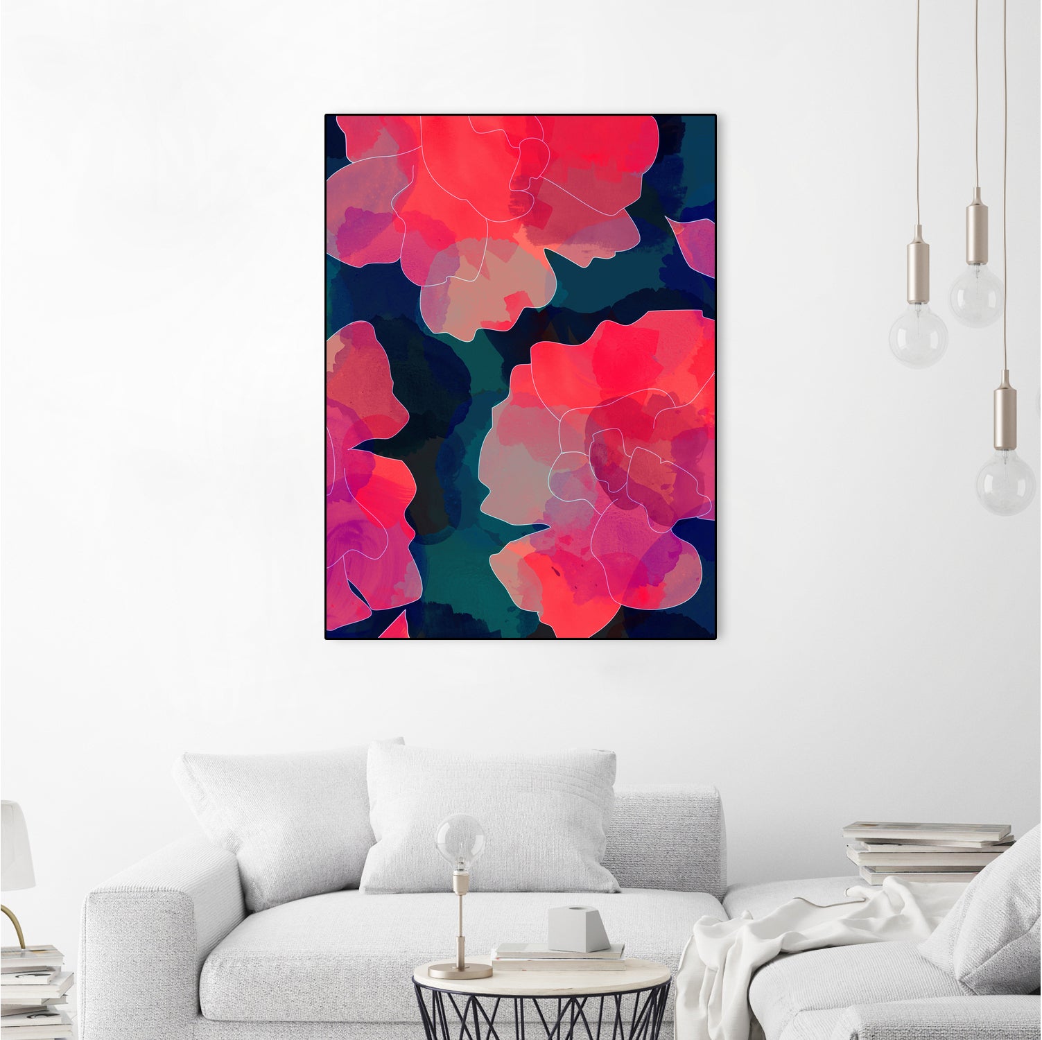 Blushing Flowers- Purple by Rebecca Allen on GIANT ART - fuchsia digital painting