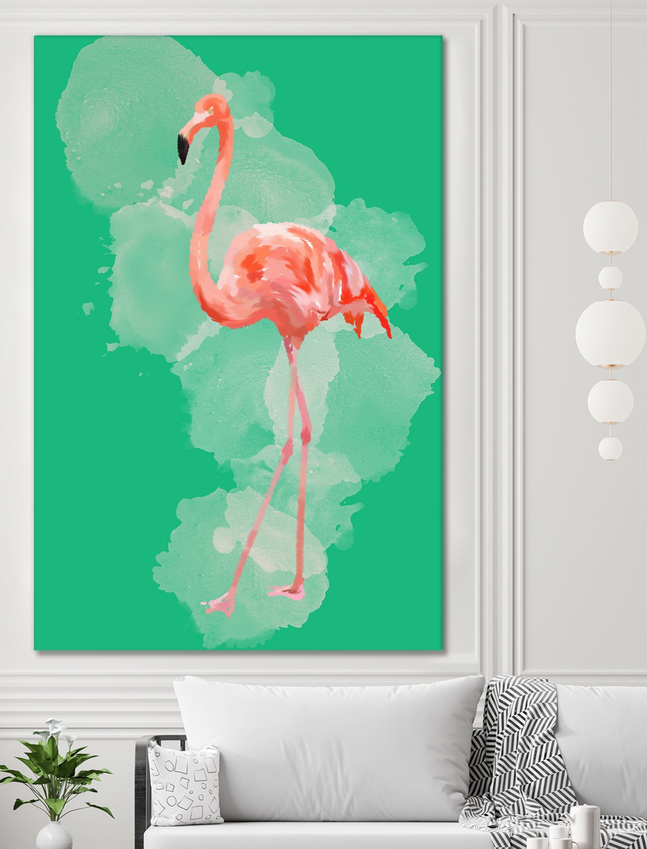 FLAMINGO: THE PINK BEAUTY by Rebecca Allen on GIANT ART - pink digital painting