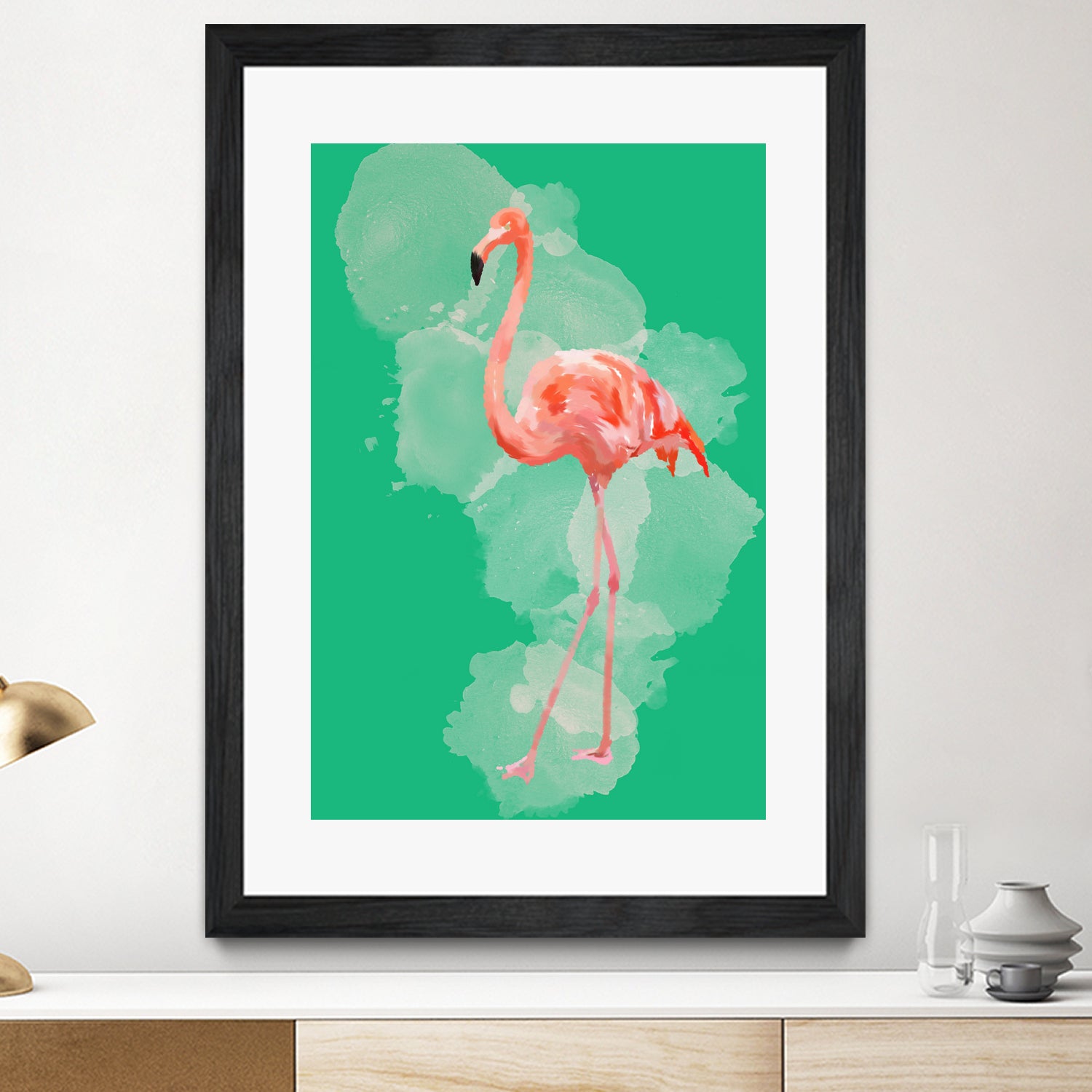 FLAMINGO: THE PINK BEAUTY by Rebecca Allen on GIANT ART - pink digital painting