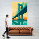 Manhattan Bridge by Remko Heemskerk on GIANT ART - vector illustration