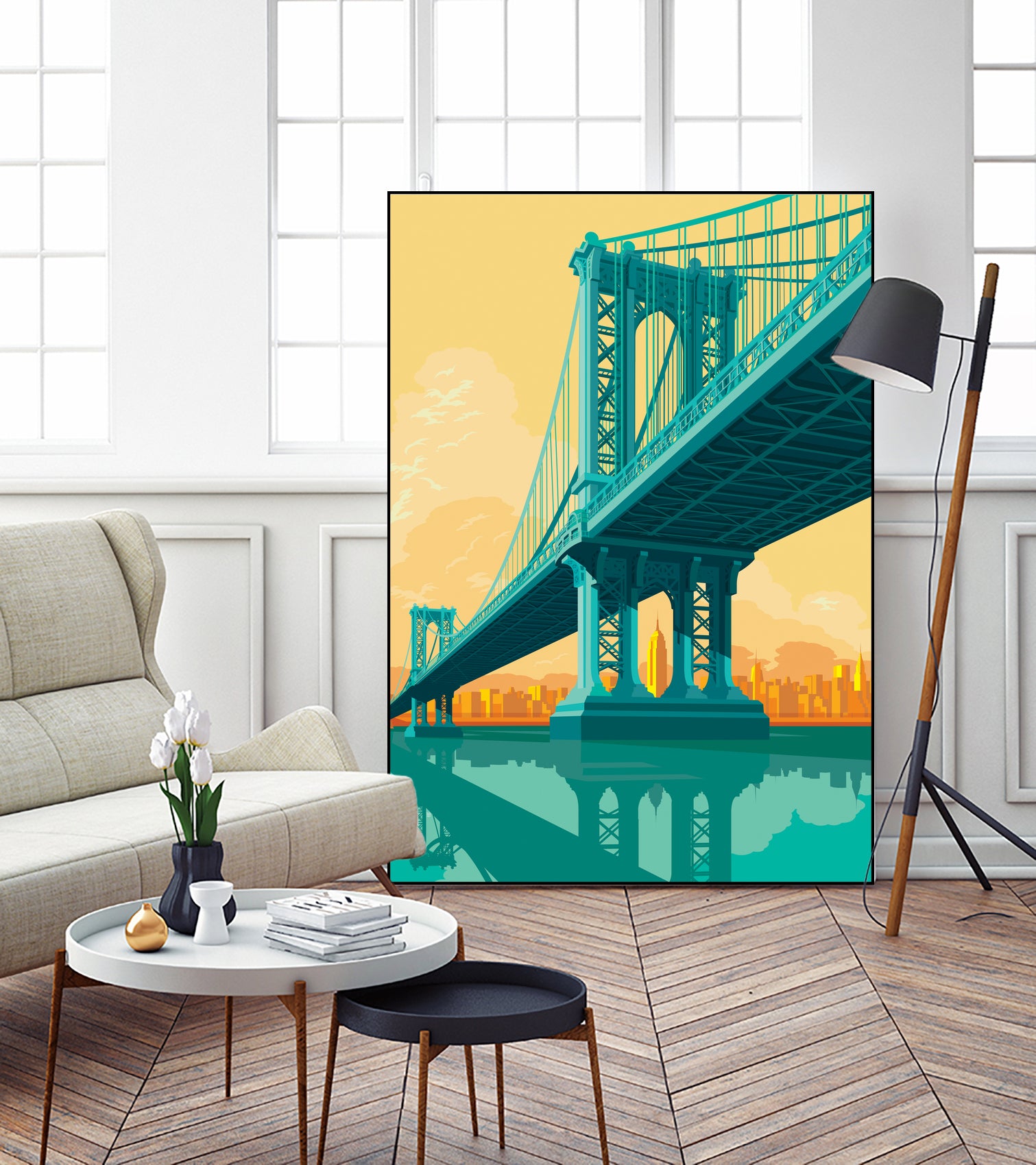 Manhattan Bridge by Remko Heemskerk on GIANT ART - vector illustration