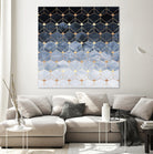 Blue hexagons and diamonds by Elisabeth Fredriksson on GIANT ART - blue digital painting