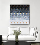 Blue hexagons and diamonds by Elisabeth Fredriksson on GIANT ART - blue digital painting