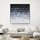 Blue hexagons and diamonds by Elisabeth Fredriksson on GIANT ART - blue digital painting