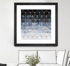 Blue hexagons and diamonds by Elisabeth Fredriksson on GIANT ART - blue digital painting