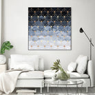 Blue hexagons and diamonds by Elisabeth Fredriksson on GIANT ART - blue digital painting