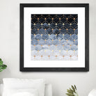 Blue hexagons and diamonds by Elisabeth Fredriksson on GIANT ART - blue digital painting