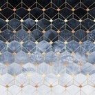 Blue hexagons and diamonds by Elisabeth Fredriksson on GIANT ART - blue digital painting