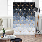 Blue hexagons and diamonds by Elisabeth Fredriksson on GIANT ART - blue digital painting