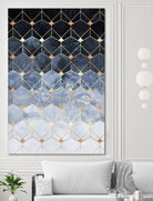 Blue hexagons and diamonds by Elisabeth Fredriksson on GIANT ART - blue digital painting