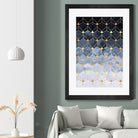 Blue hexagons and diamonds by Elisabeth Fredriksson on GIANT ART - blue digital painting