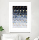 Blue hexagons and diamonds by Elisabeth Fredriksson on GIANT ART - blue digital painting