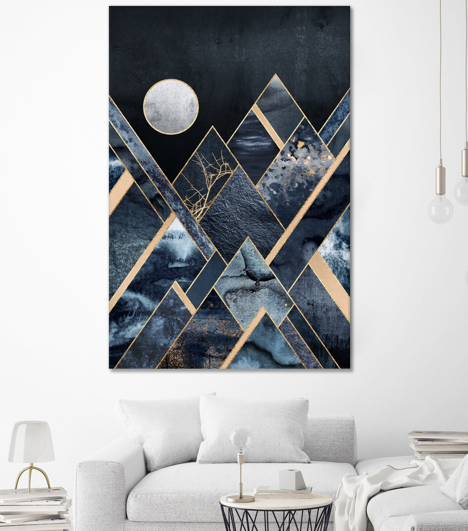 Stormy Mountains by Elisabeth Fredriksson on GIANT ART - blue mixed media