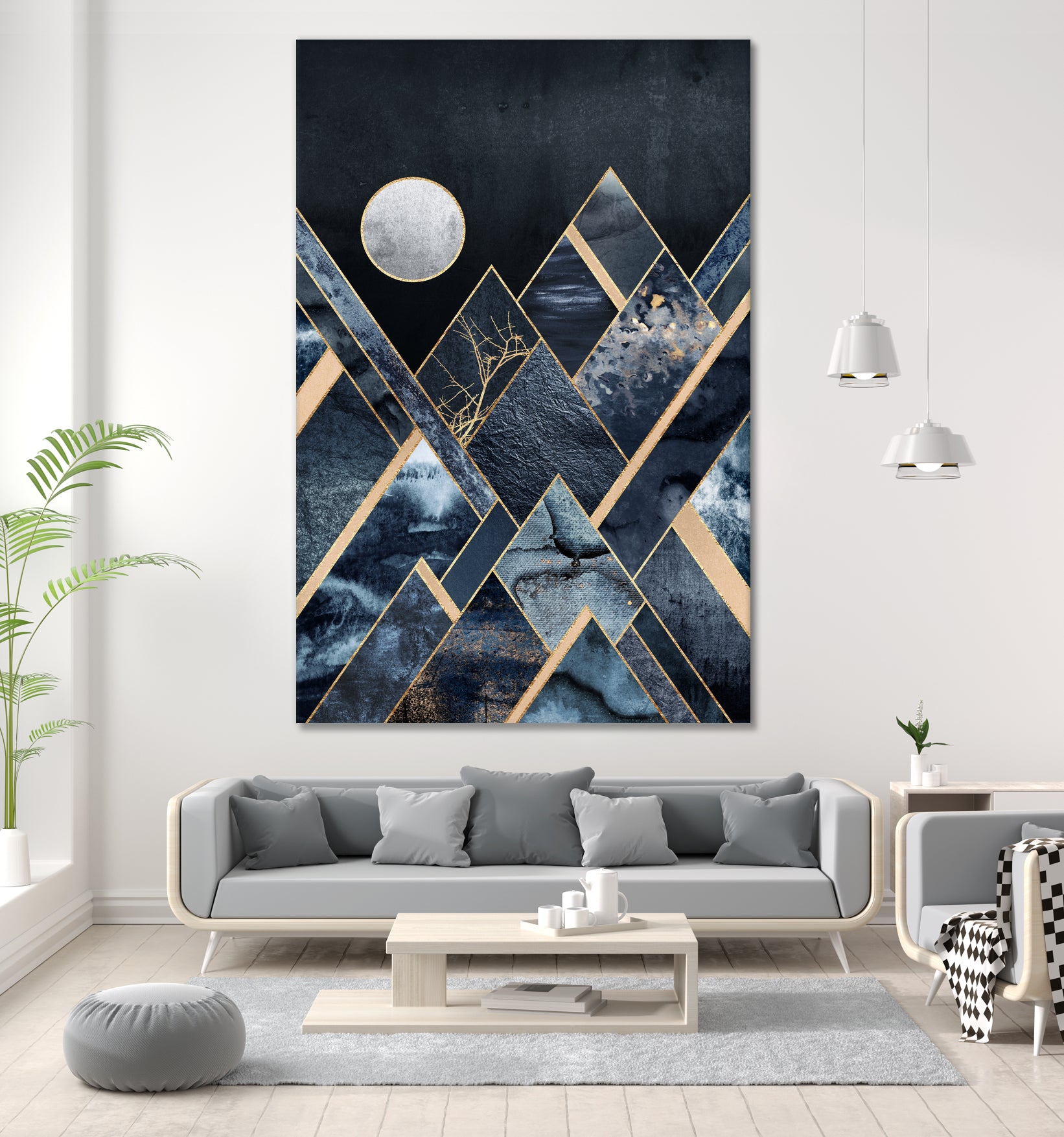 Stormy Mountains by Elisabeth Fredriksson on GIANT ART - blue mixed media