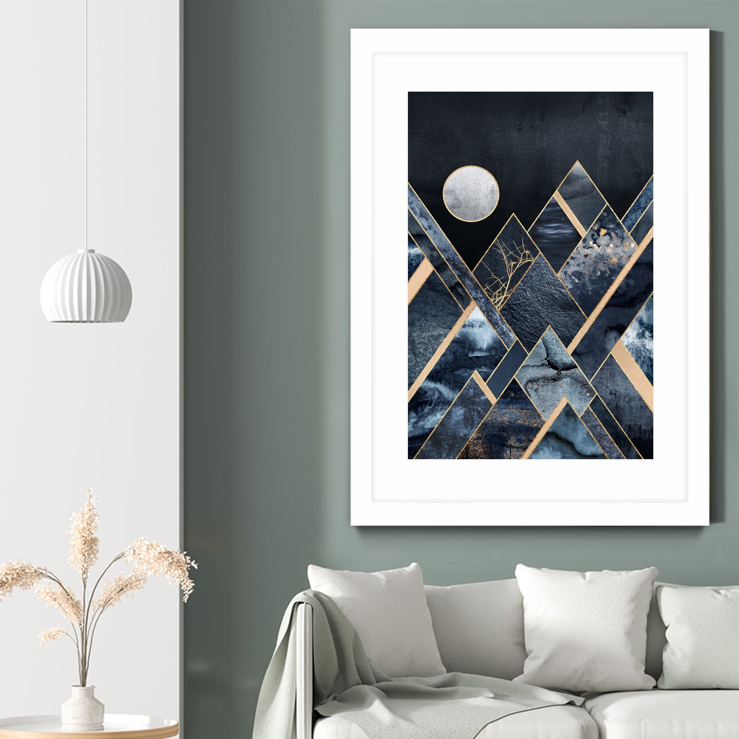 Stormy Mountains by Elisabeth Fredriksson on GIANT ART - blue mixed media