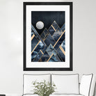 Stormy Mountains by Elisabeth Fredriksson on GIANT ART - blue mixed media