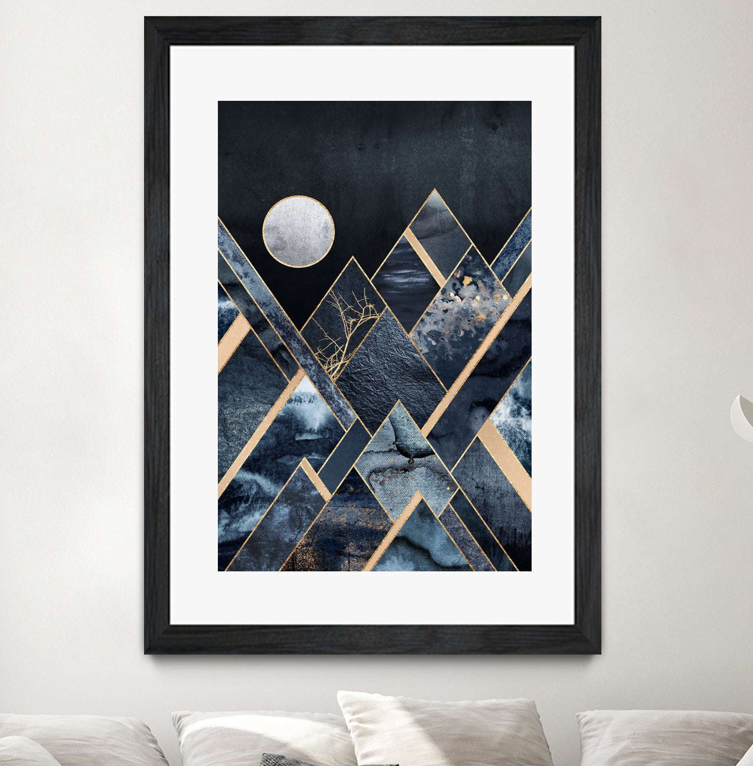 Stormy Mountains by Elisabeth Fredriksson on GIANT ART - blue mixed media