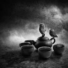 Tea Pot Bird Bath by Sarah DeRemer on GIANT ART - black photo manipulation