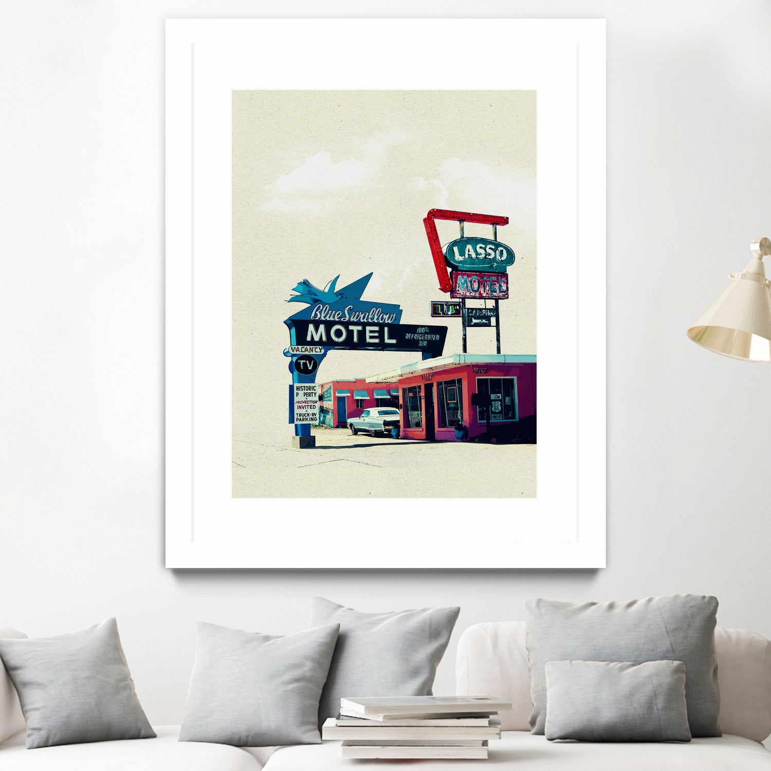 Blue Swallow Motel by Tim Jarosz on GIANT ART - photo illustration