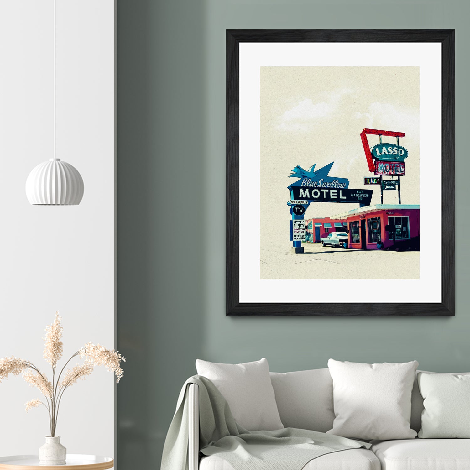 Blue Swallow Motel by Tim Jarosz on GIANT ART - photo illustration