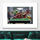 Afterhours: Marvel Superheroes Relax Playing Pool by Dan Avenell on GIANT ART - green digital painting