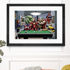 Afterhours: Marvel Superheroes Relax Playing Pool by Dan Avenell on GIANT ART - green digital painting