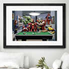 Afterhours: Marvel Superheroes Relax Playing Pool by Dan Avenell on GIANT ART - green digital painting