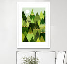 Forest Mountains by Elisabeth Fredriksson on GIANT ART - green mixed media