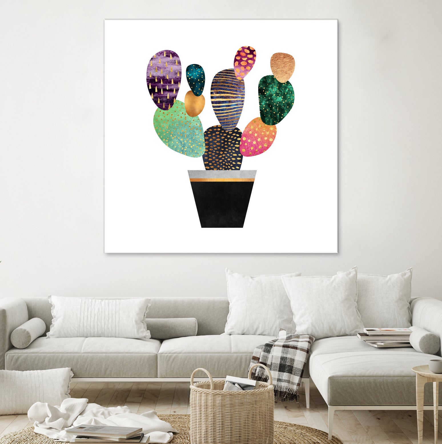 Pretty Cactus by Elisabeth Fredriksson on GIANT ART - blue mixed media