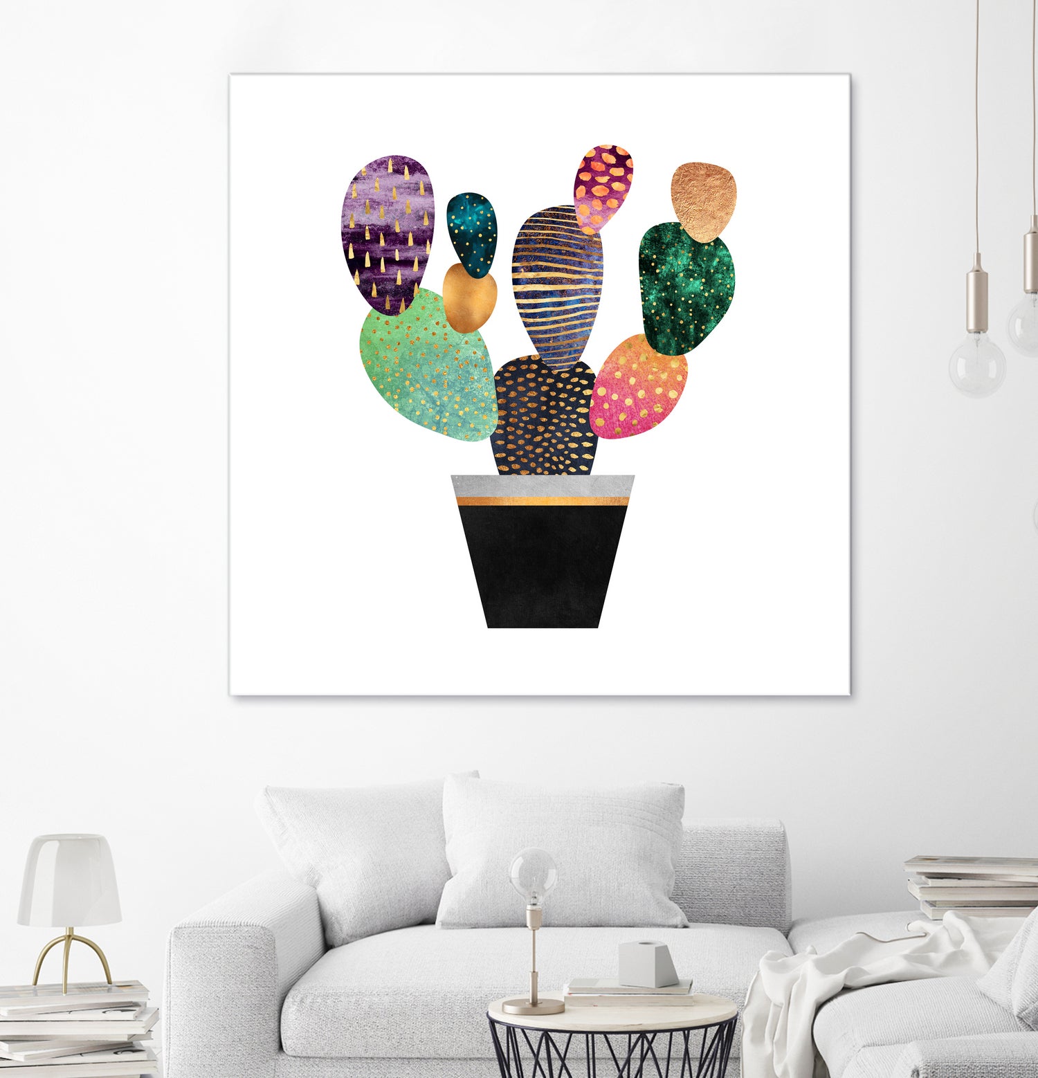 Pretty Cactus by Elisabeth Fredriksson on GIANT ART - blue mixed media