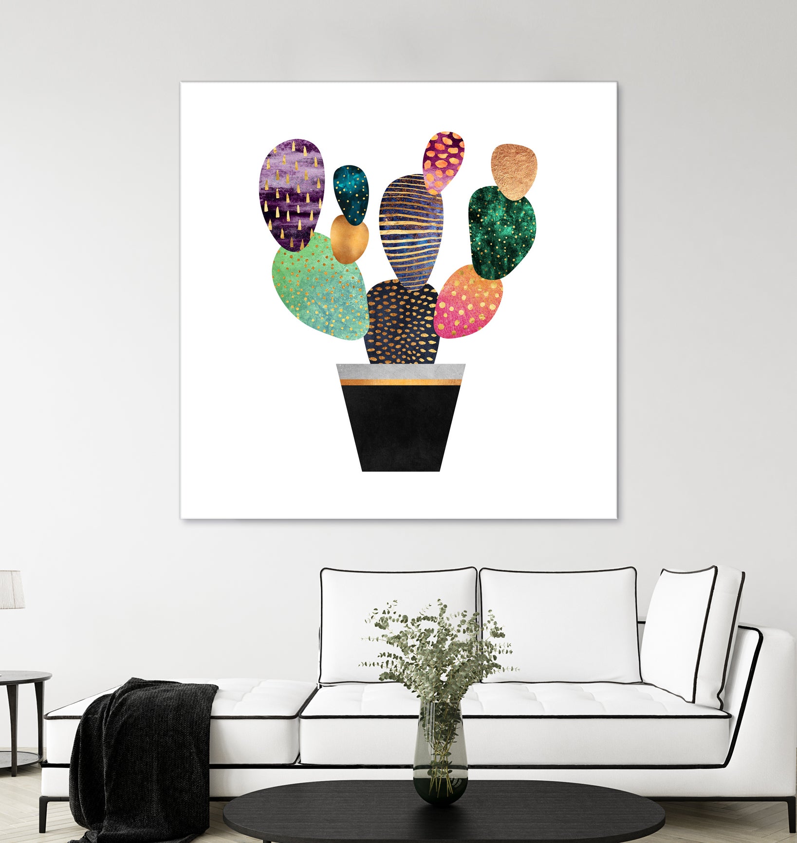 Pretty Cactus by Elisabeth Fredriksson on GIANT ART - blue mixed media