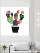 Pretty Cactus by Elisabeth Fredriksson on GIANT ART - blue mixed media