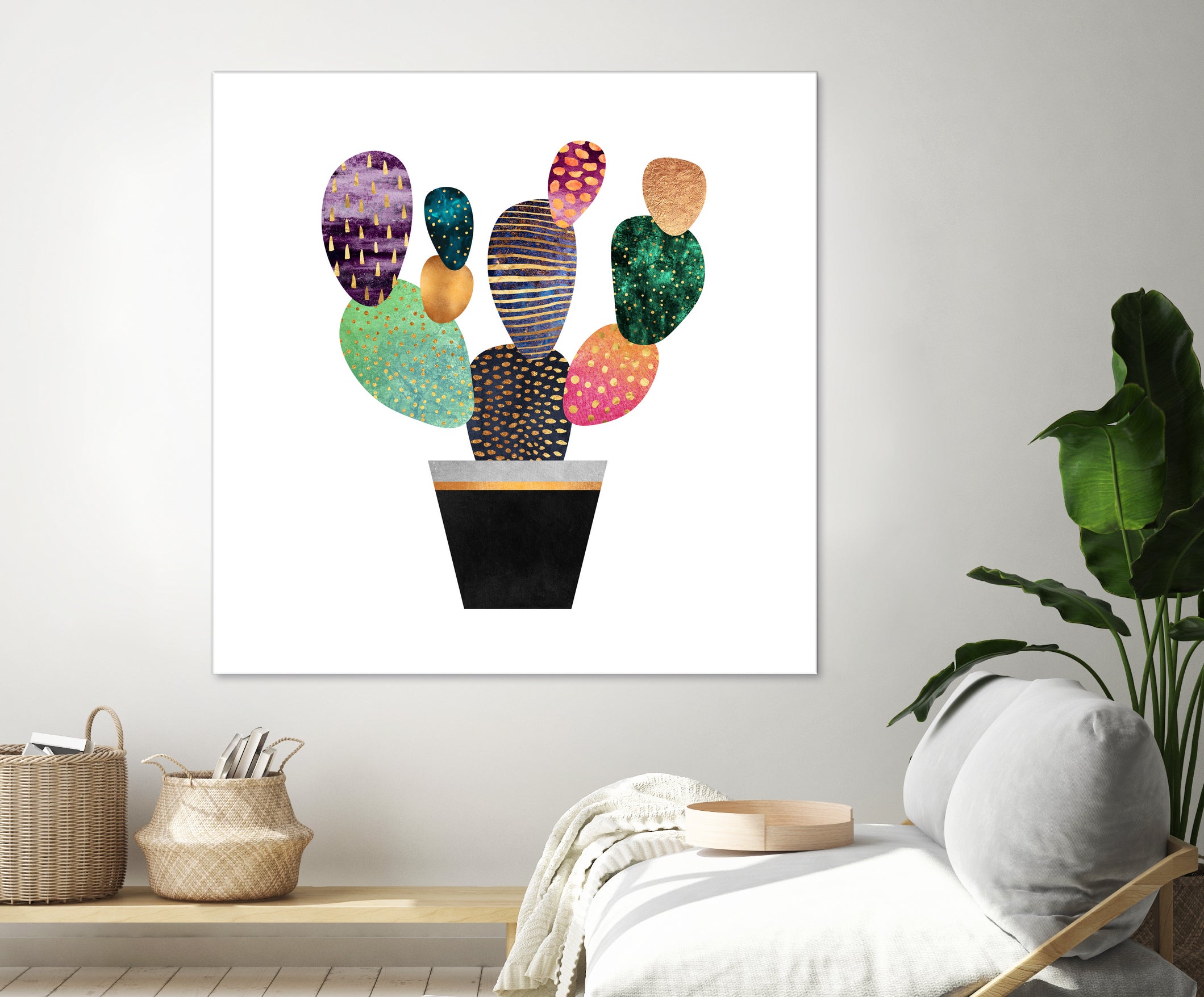 Pretty Cactus by Elisabeth Fredriksson on GIANT ART - blue mixed media