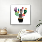 Pretty Cactus by Elisabeth Fredriksson on GIANT ART - blue mixed media